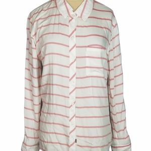 Rails Chalk Stripe Red Button Down Long Sleeve Shi